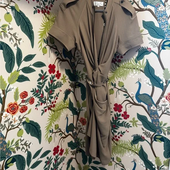 Byron Lars Zip Twist Front Dress in Saddle Size 12 - Picture 2 of 8